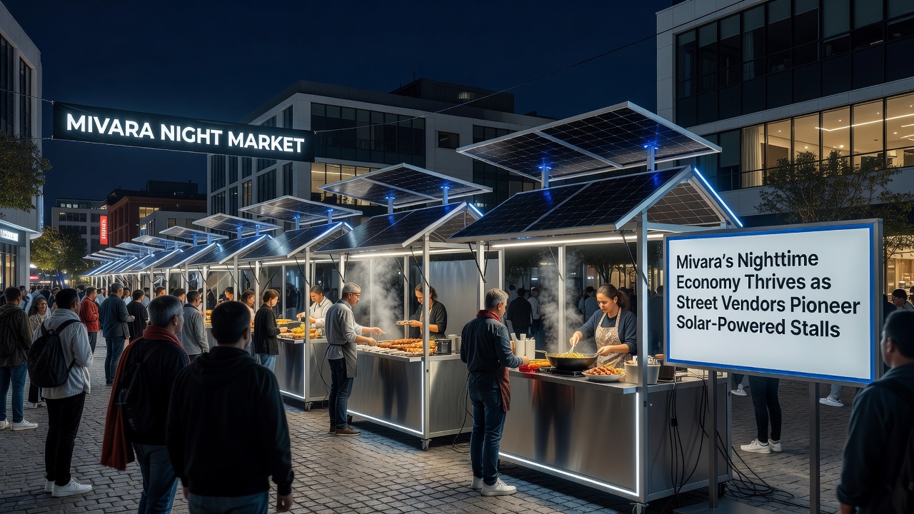 Mivara's Nighttime Economy Thrives as Street Vendors Pioneer Solar-Powered Stalls